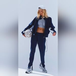 Free People Play Maker Set Blue & White Side-Stripe Track Pants & Top